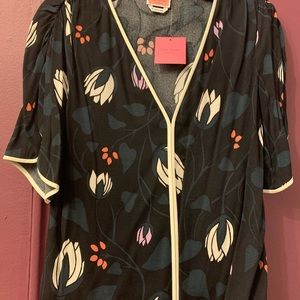 kate spade deco bloom crepe blouse
